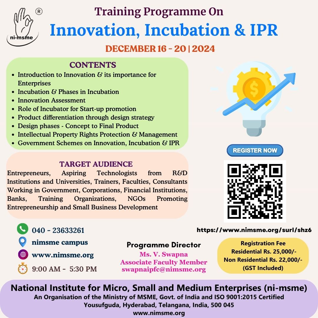 Innovation, Incubation & IPR