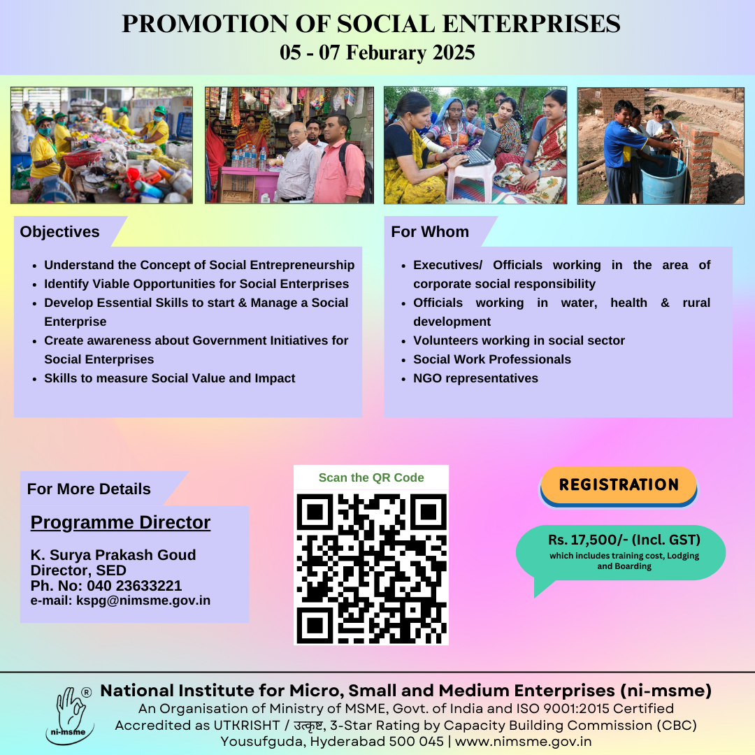 Promotion of social Enterprises 